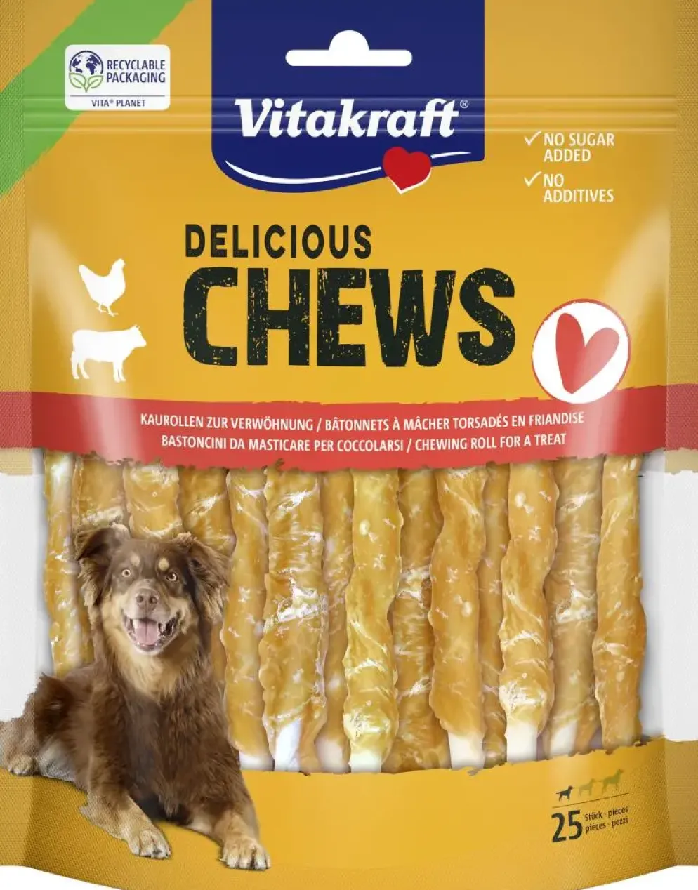 Vitakraft Delicious Chews kauwrollen S 25st, 300g