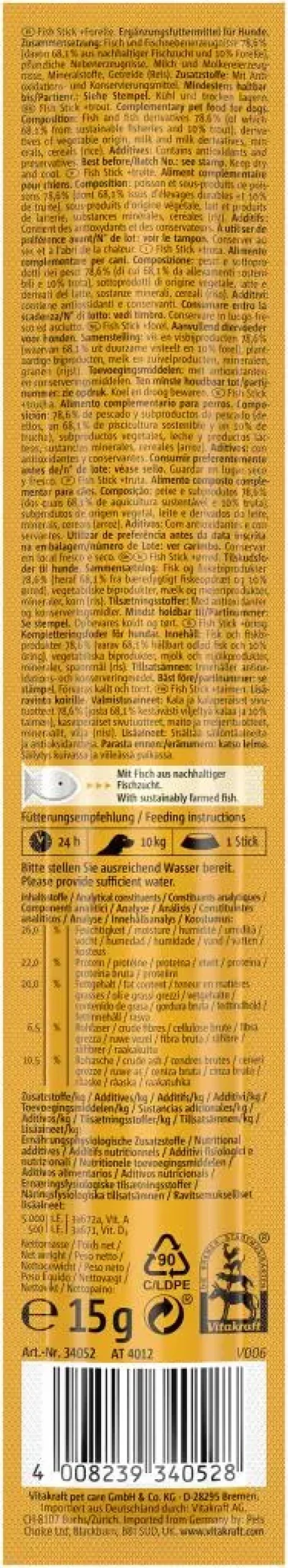 Vitakraft Fish Stick met forel 15g