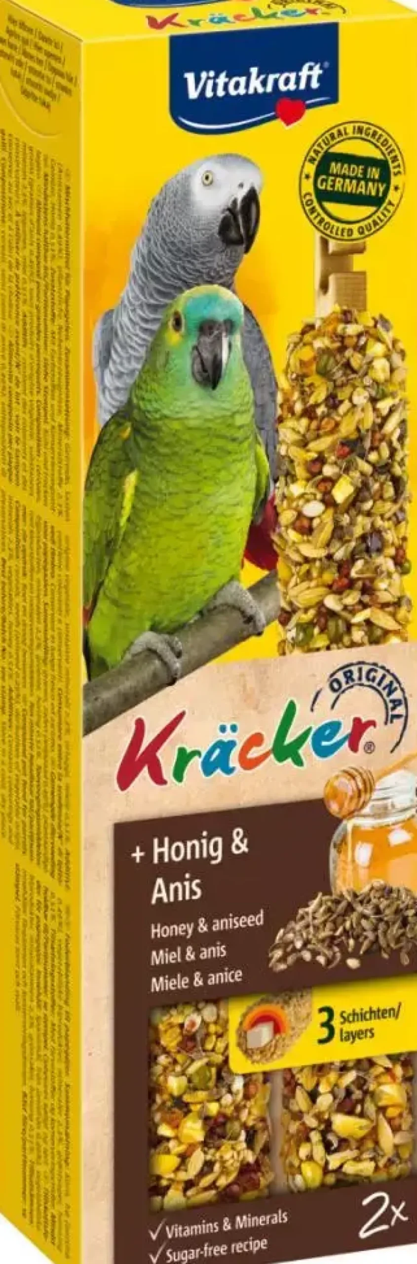 Vitakraft honing/anijs-kräcker papegaai, 2in1. (8)