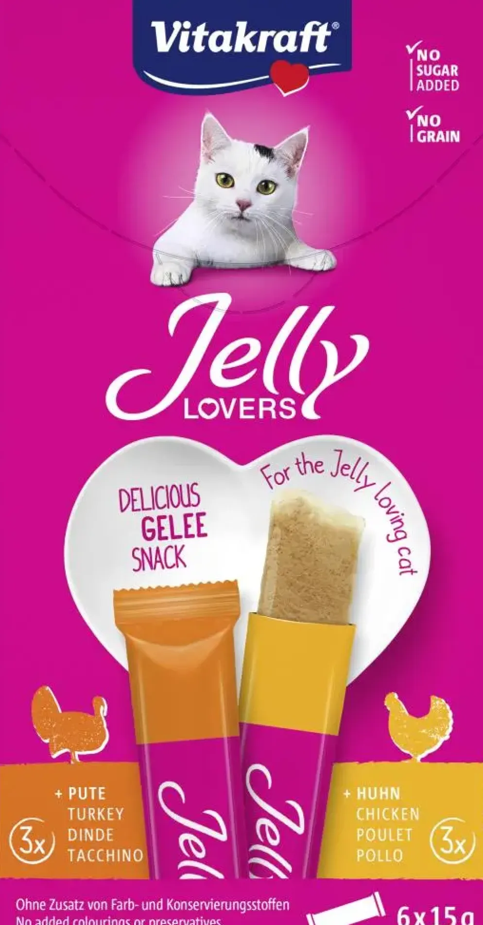 Vitakraft Jelly Lovers multipack kip & kalkoen 6 x 15g