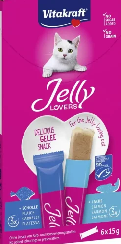 Vitakraft Jelly lovers multipack zalm & schol MSC 6 x 15g