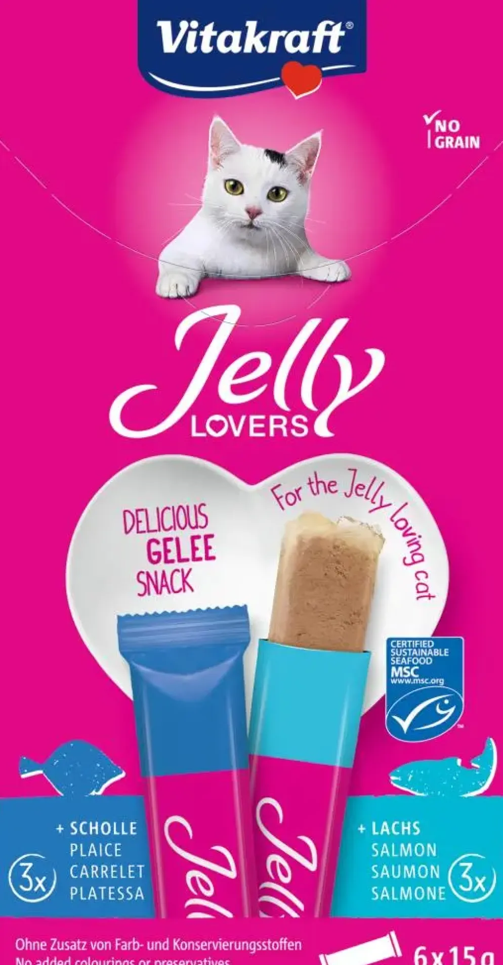 Vitakraft Jelly lovers multipack zalm & schol MSC 6 x 15g