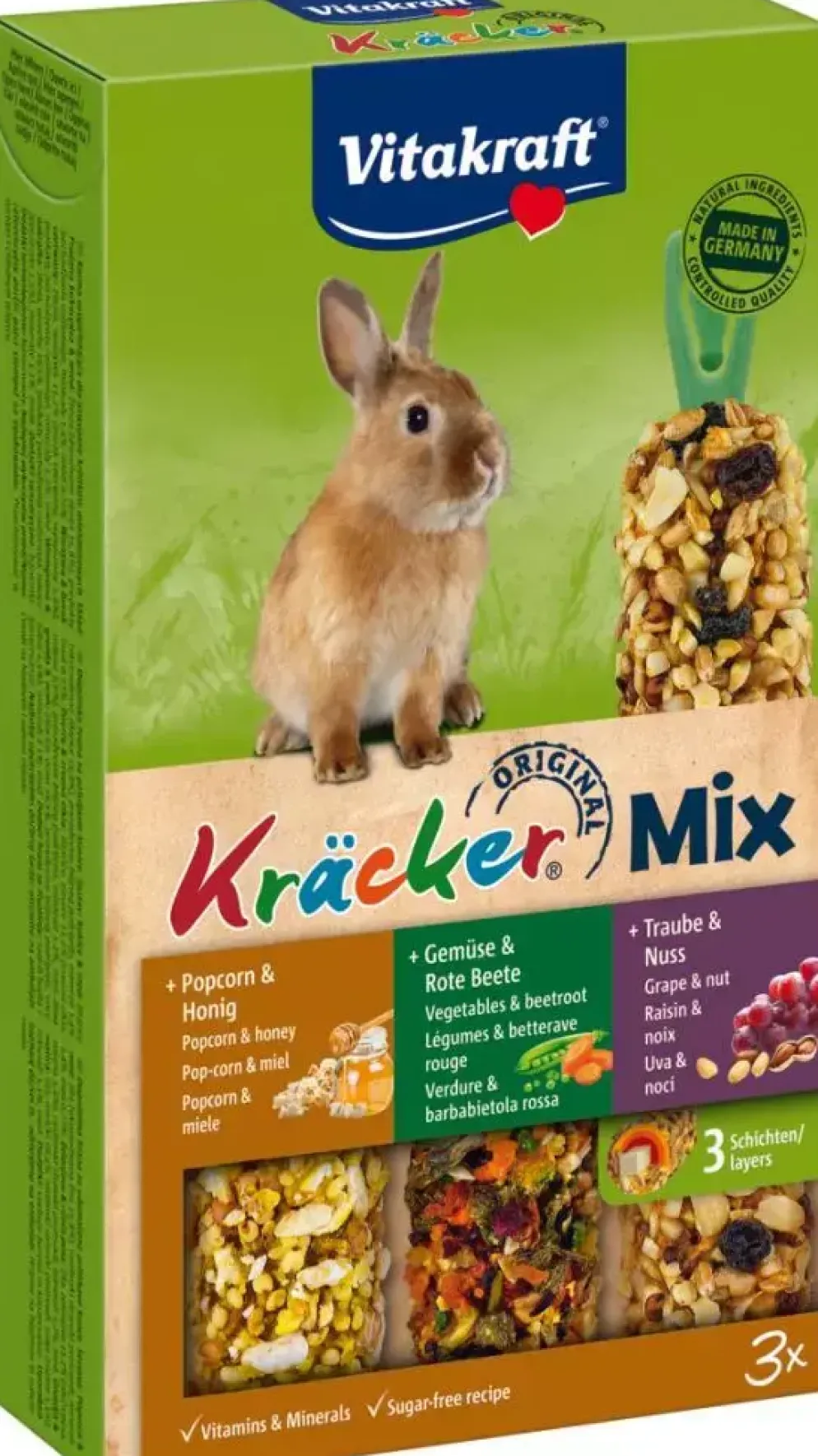 Vitakraft Kräcker Mix dwergkonijnensnack 3-in-1