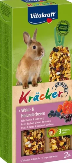 Vitakraft Kräcker muis en dwergkonijn bosbes & vlierbes 2-in-1