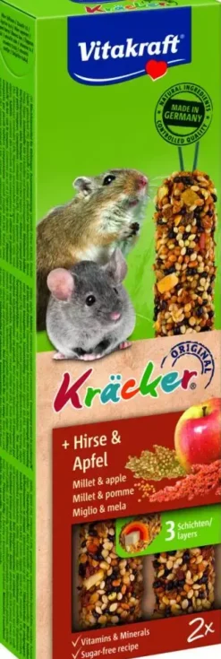 Vitakraft Kräcker muis en gerbil trosgierst & appel 2-in-1
