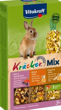 Vitakraft Kräcker Trio Mix dwergkonijnensnack 3-in-1