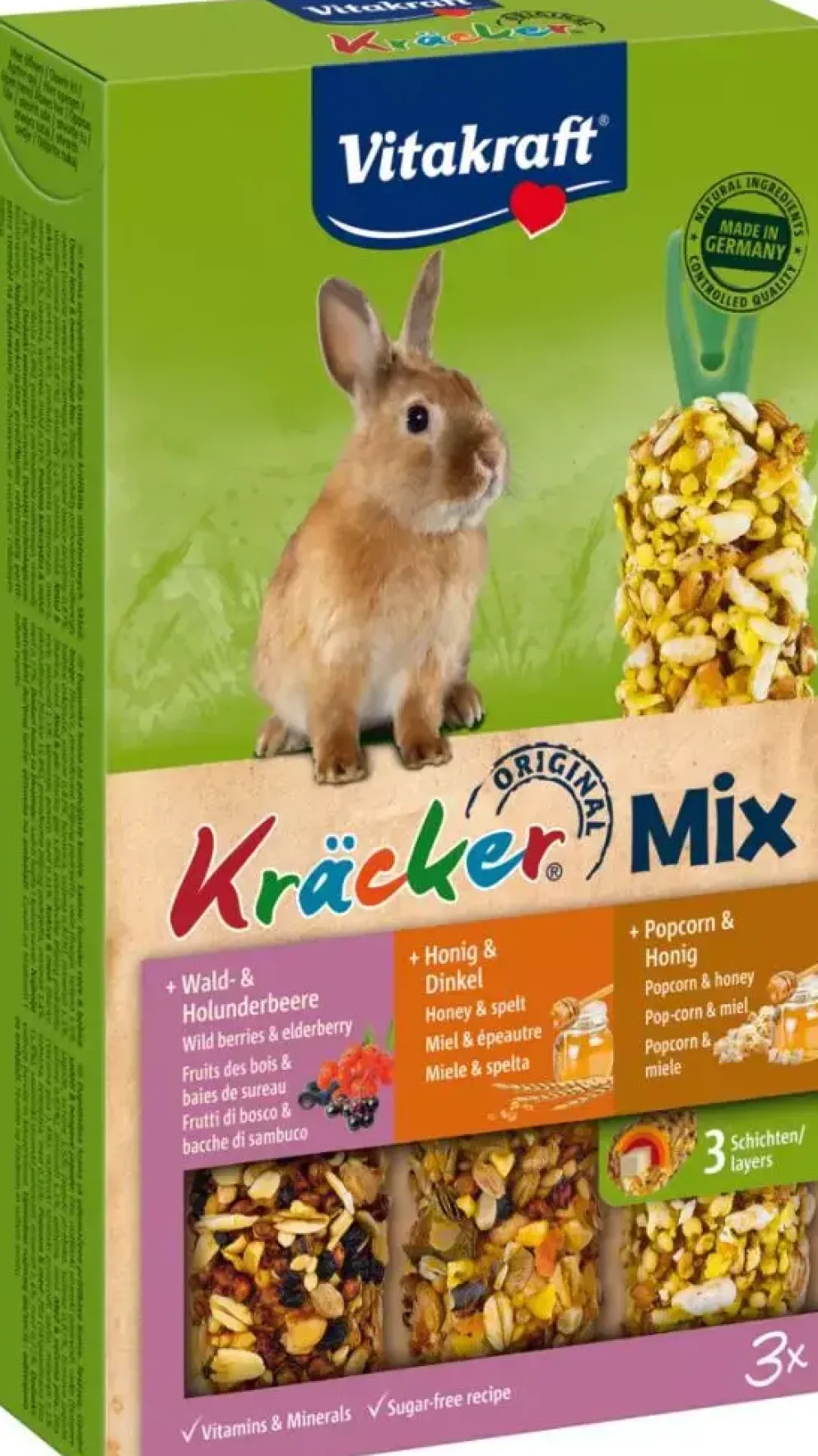 Vitakraft Kräcker Trio Mix dwergkonijnensnack 3-in-1