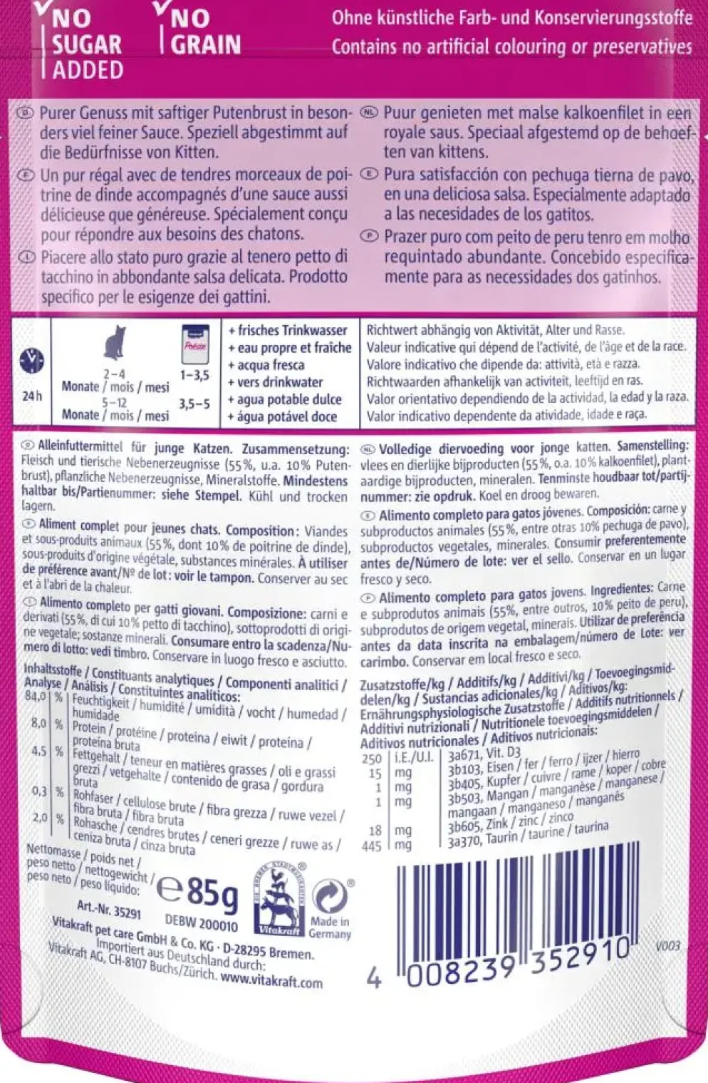 Vitakraft Poésie Délice Junior kalkoen in saus 85g