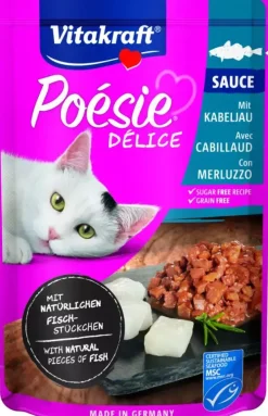 Vitakraft Poésie Délice kabeljauw in saus 85g