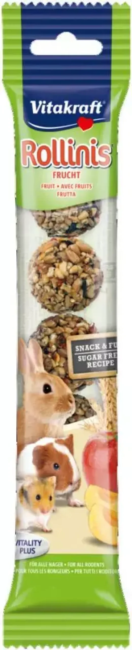 Vitakraft Rollinis fruitmix knaagdierensnack 7 stuks, 48g