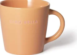 Vondels cappuccinokop keramiek ciao bella 9x9.5cm orange