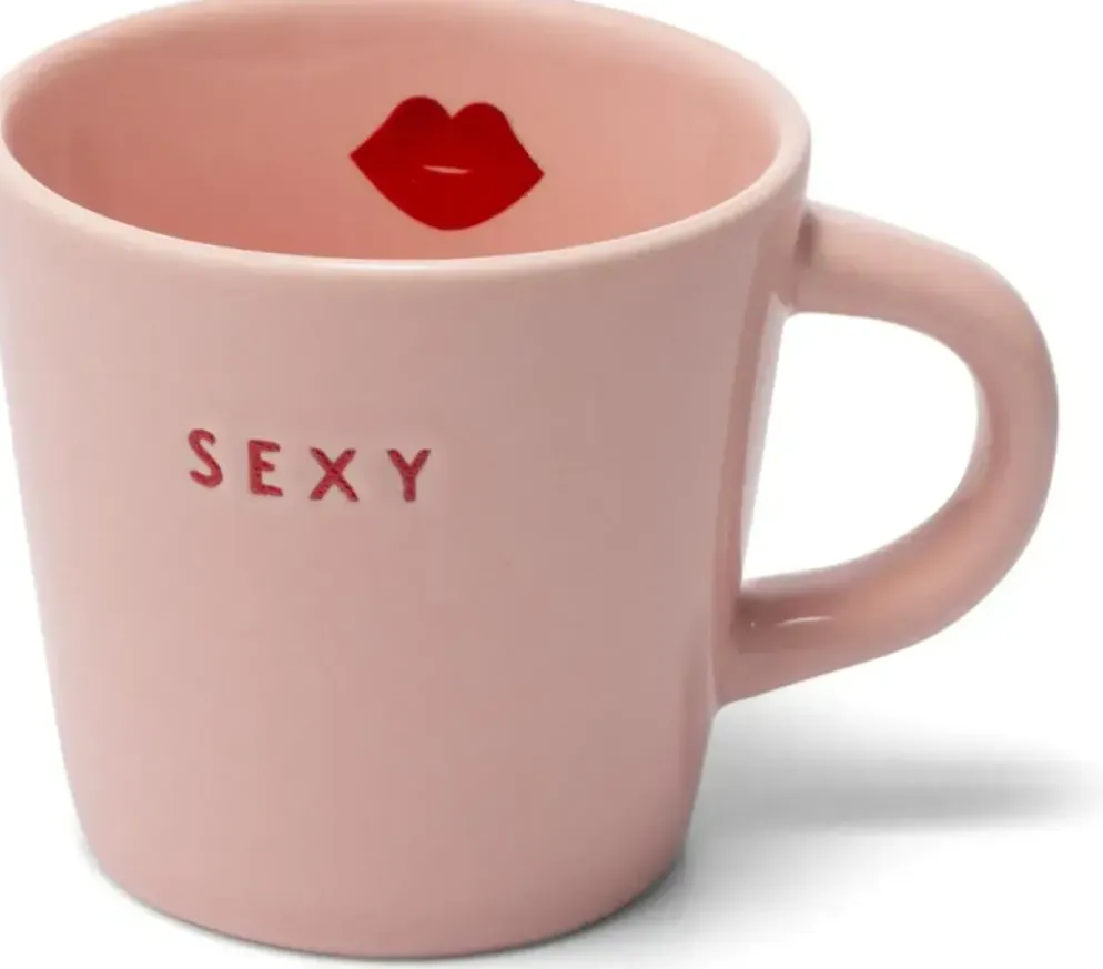Vondels espressokop keramiek sexy 5.5x7.5cm pink