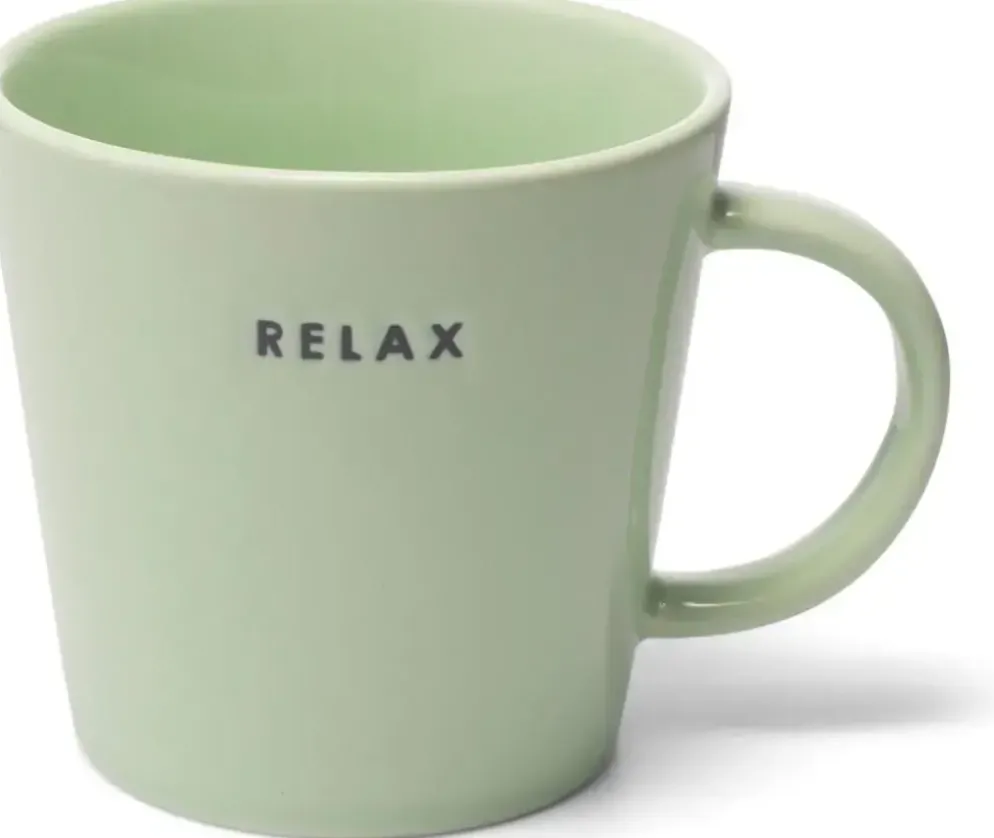 Vondels theekop keramiek relax 10x11cm light green