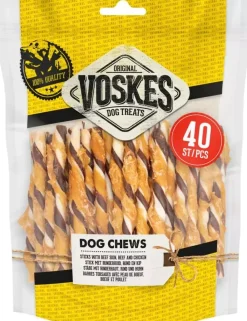 Voskes stick runderhuid, rund & kip 40st, 400g