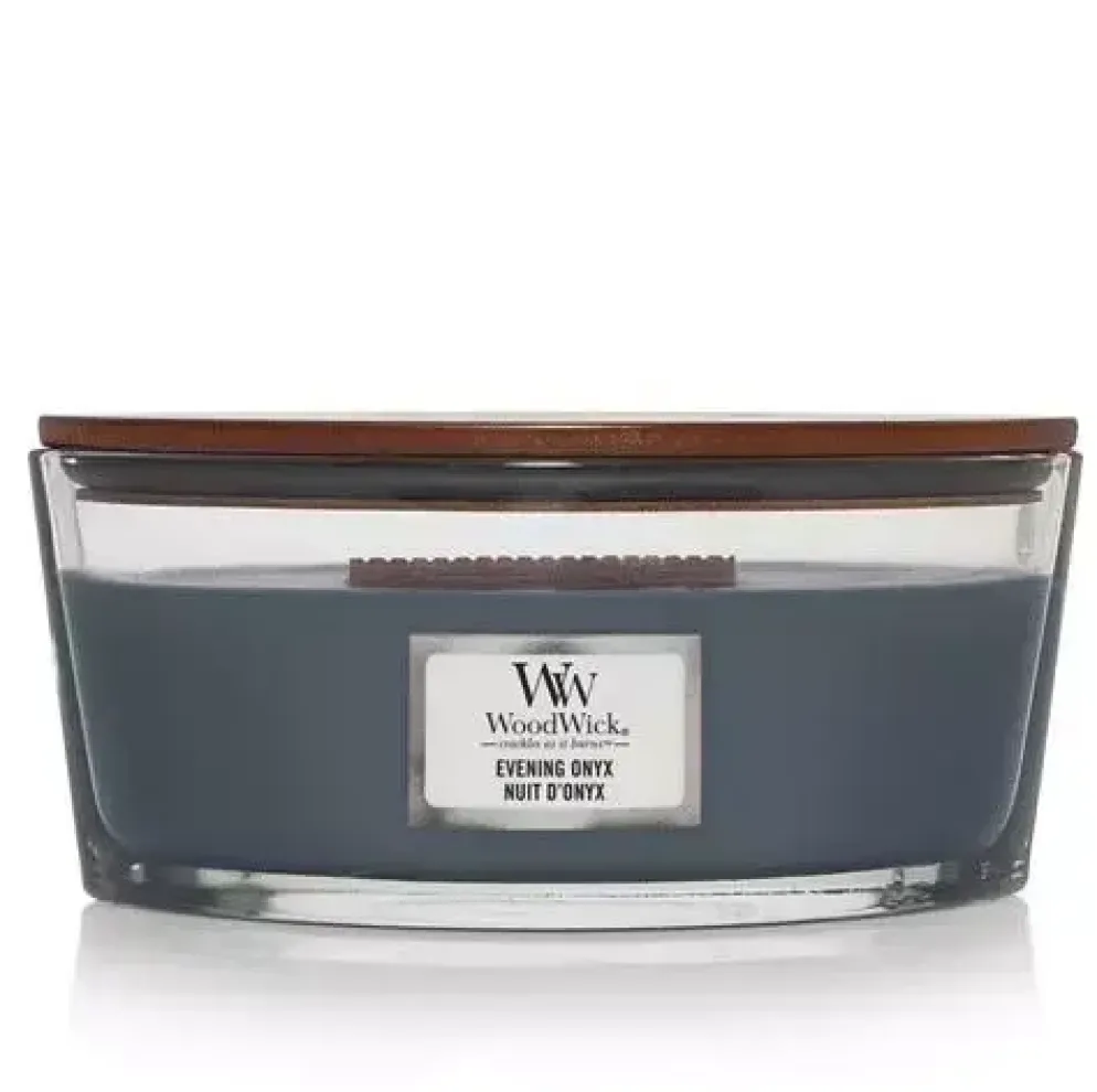 WoodWick ellipse candle evening onyx
