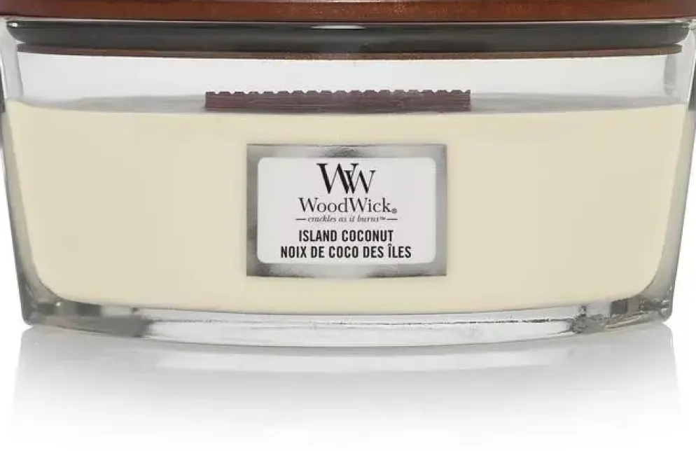 WoodWick ellipse candle island coconut