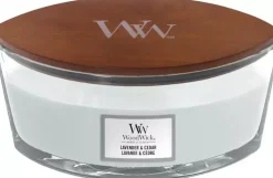 WoodWick ellipse candle lavender & cedar
