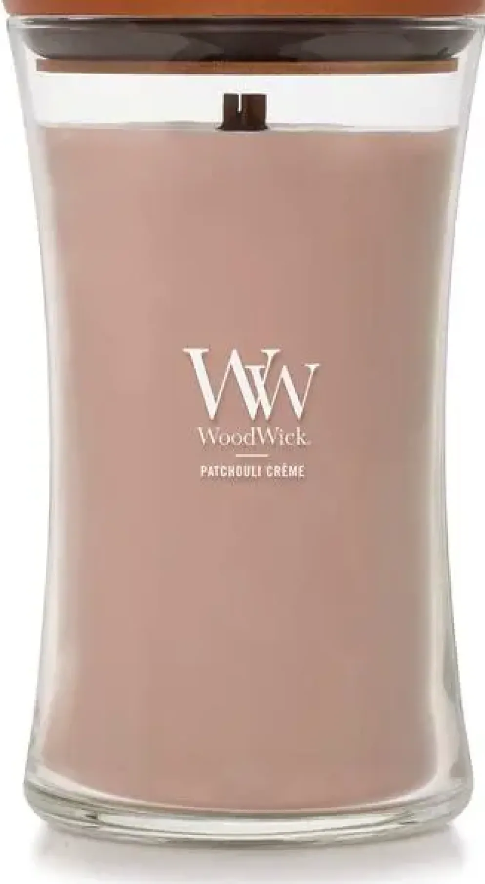 WoodWick large candle patchouli créme