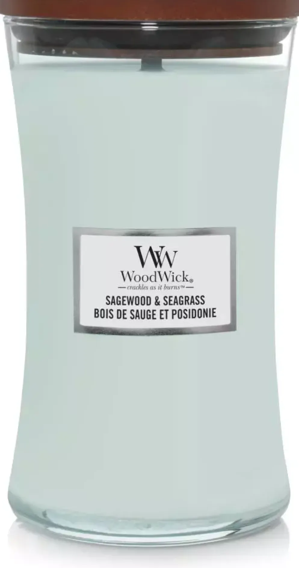 WoodWick large candle sagewood & seagrass