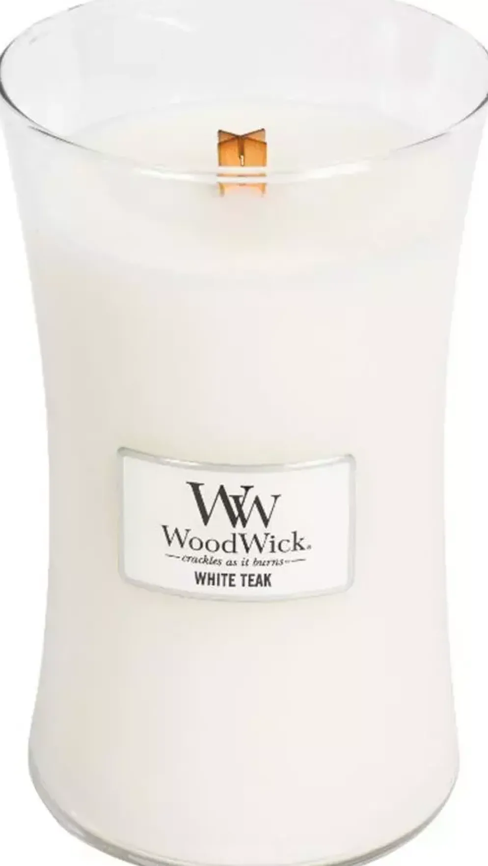 WoodWick large candle white teak