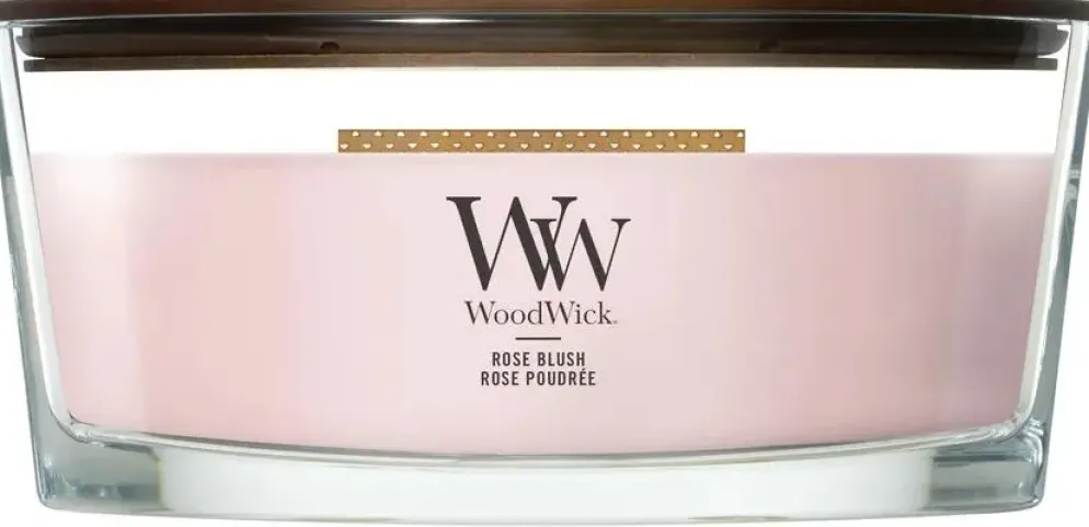 WoodWick Rose Blush ellipse candle