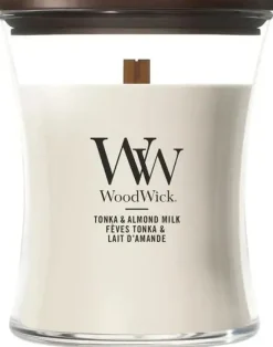 WoodWick Tonka & Almond Milk medium candle